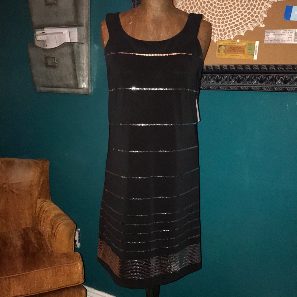 Black Dress with Silver Sequins